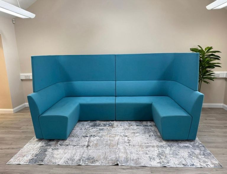 Orangebox Corner Booth Seating, Blue, W1500mm