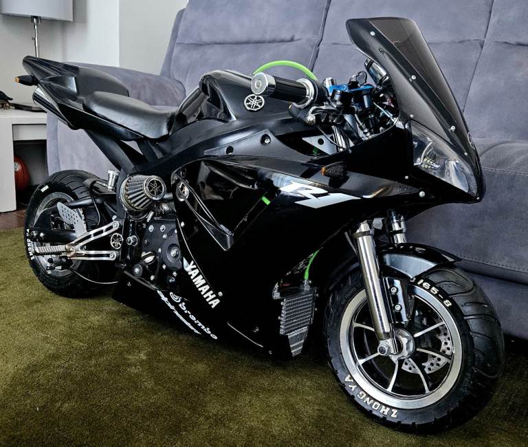  midi moto Yamaha YZF R1 replica black 4 stoke Super Pocket Motorbike 