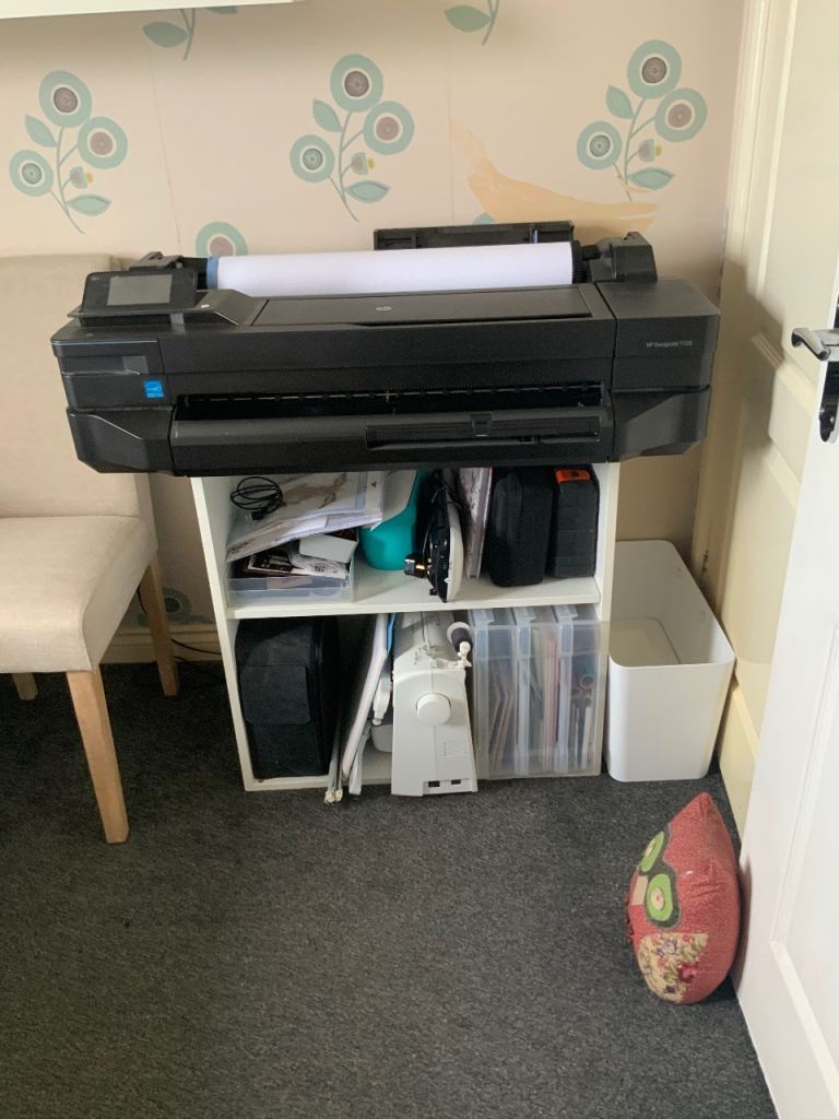 HP design jet T120 A1 printer/ plotter including 3 rolls of uncoated paper rolls