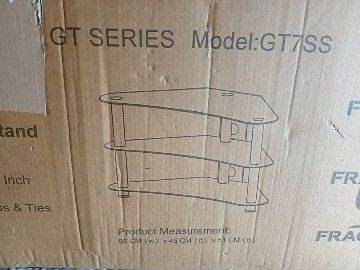 New Curved Glass Television Stand & A 5 Shelf Glass Stand