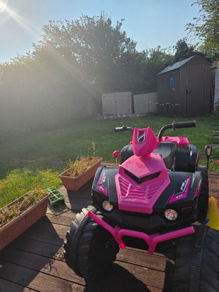 Pink & Black Kids Electric Quad Bike – Good Condition