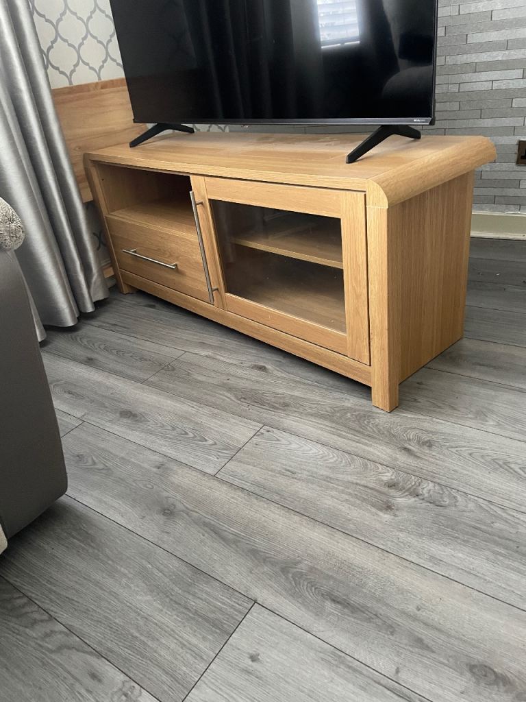 Tv unit one Drawer and glass door for putting in your sky box 