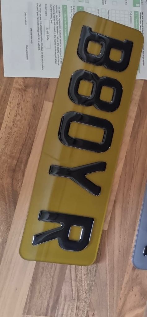 Cherished number plate 