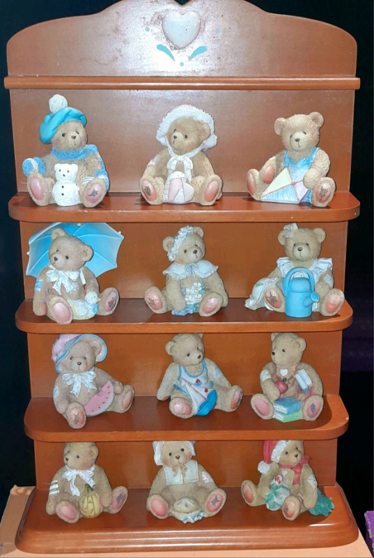 Cherished Teddies 12 Month Bear Set - with Wall Shelf