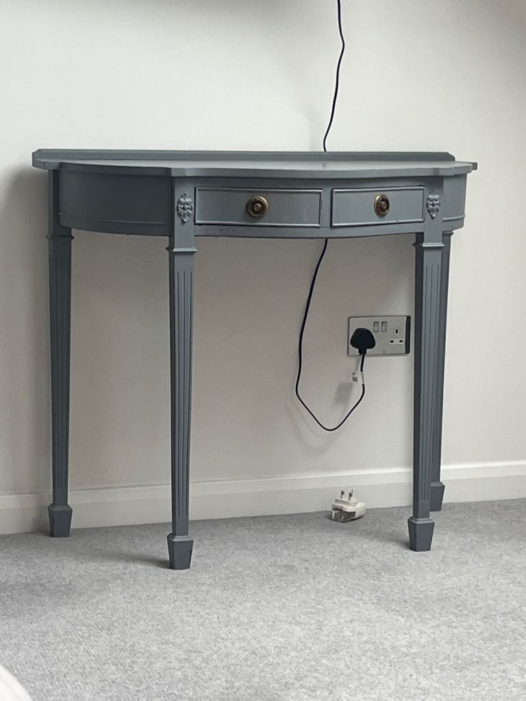 Side table / dressing table half moon shape 