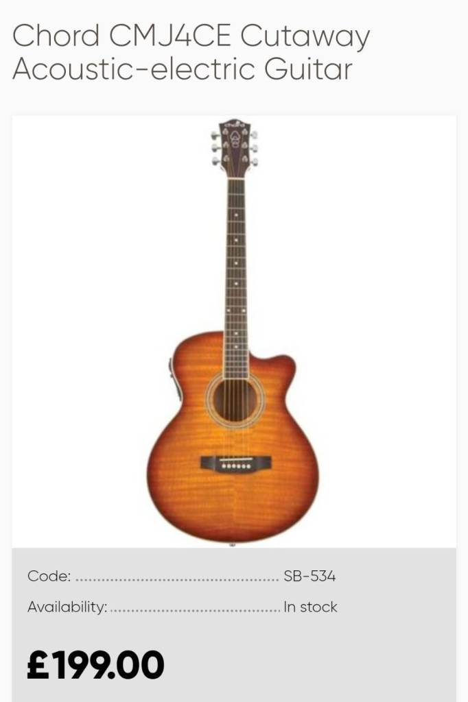 Chord CMB4CE Electro Acoustic Guitar