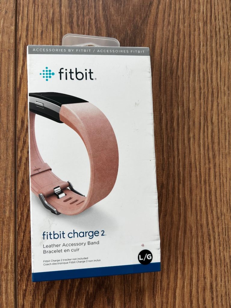 Fitbit Charge 2 Leather Accessory Band - Blush Pink - Size Large