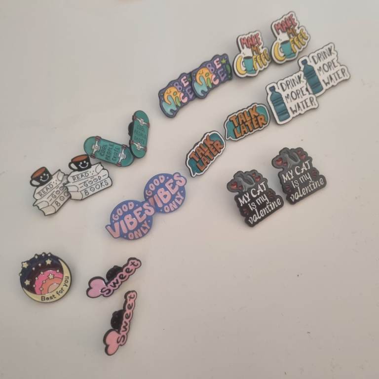 Cute Quote & Aesthetic Enamel Pin Badges – Positive Pins – £1 Each 💜✨