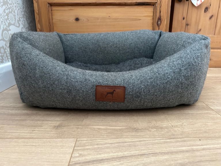 The Red Dog Company Slate Grey tweed & wool classic dog bed 