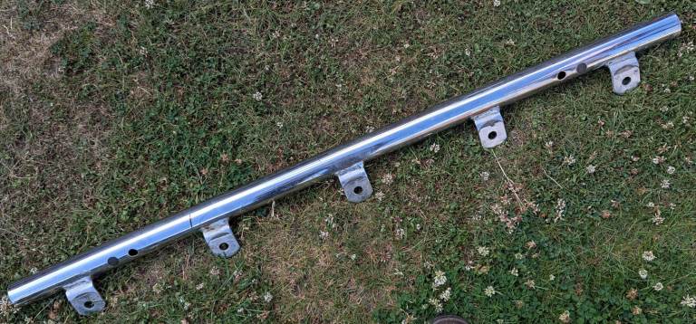 Vintage Chrome Plated 5 Mount Light Bar, 114cm Wide, Marked 20090001