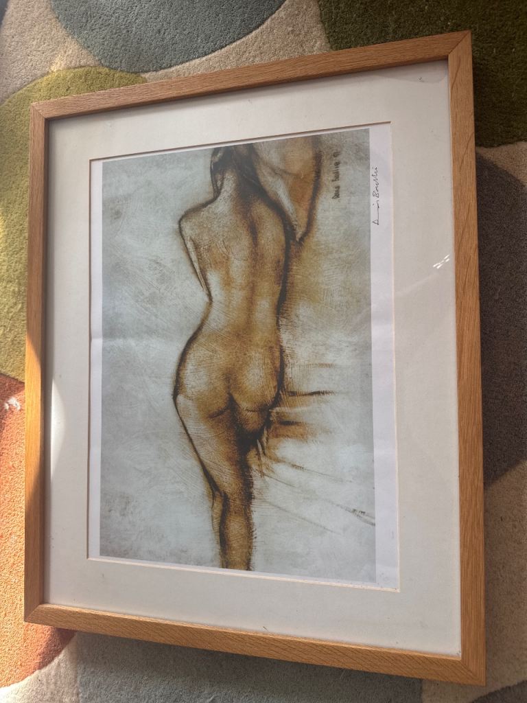 Framed nude print
