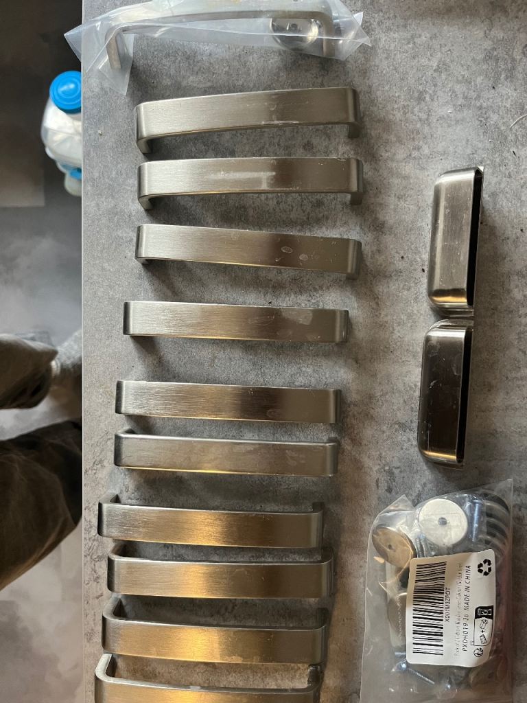 Brushed silver cabinet handles lot