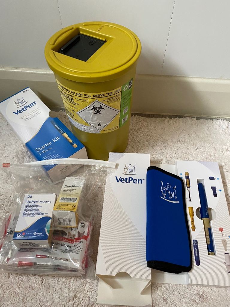 Dogs diabetic vet pen and supplies