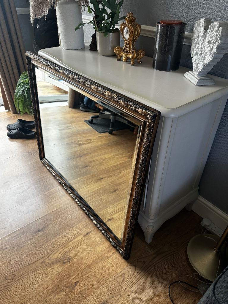 Large Decorative Wall Mirror with Ornate Frame