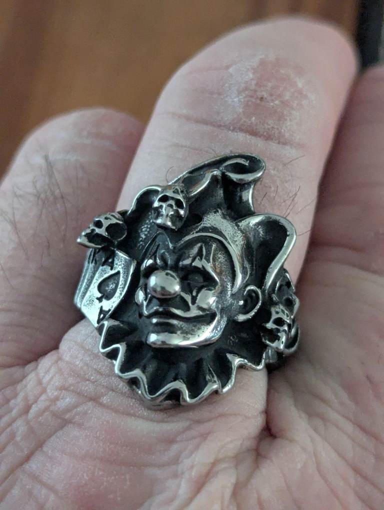 Joker clown steel ring