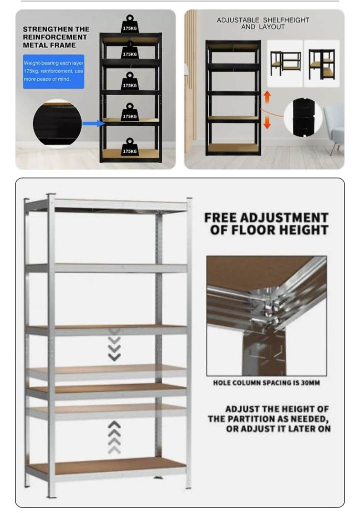 Heavy duty 5 tier metal sheves  Shelving Racking