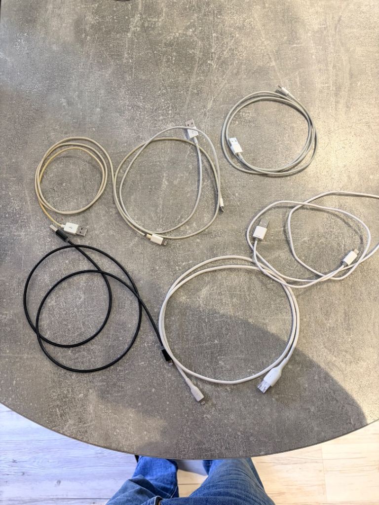USB Cables Bundle - Mixed Types, Good Condition