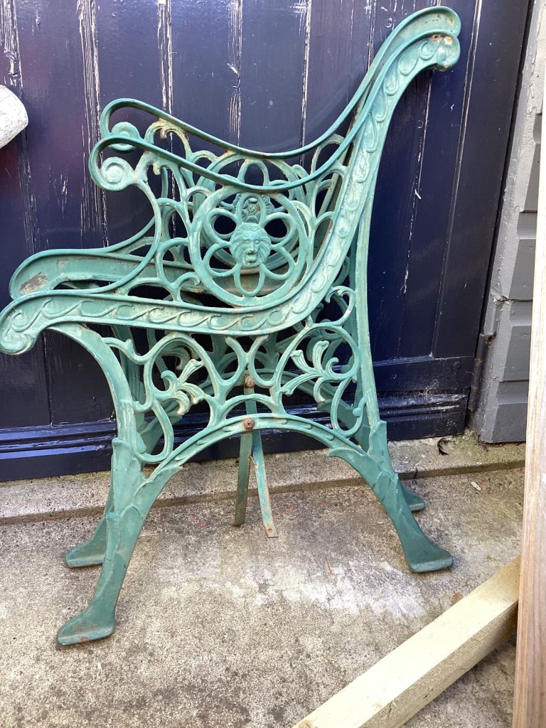 VINTAGE CAST BENCH ENDS 