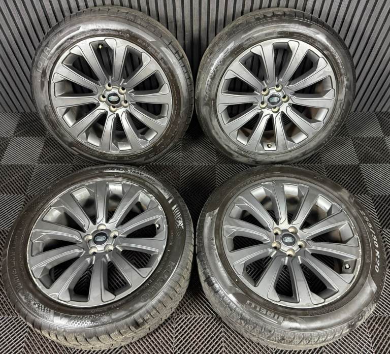 20'' GENUINE RANGE ROVER VELAR MULTISPOKE MATT GREY LAND ALLOY WHEELS TYRES