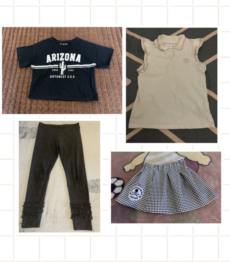 Girls clothing bundle, tops shirts leggings skirt, size: 6-7years