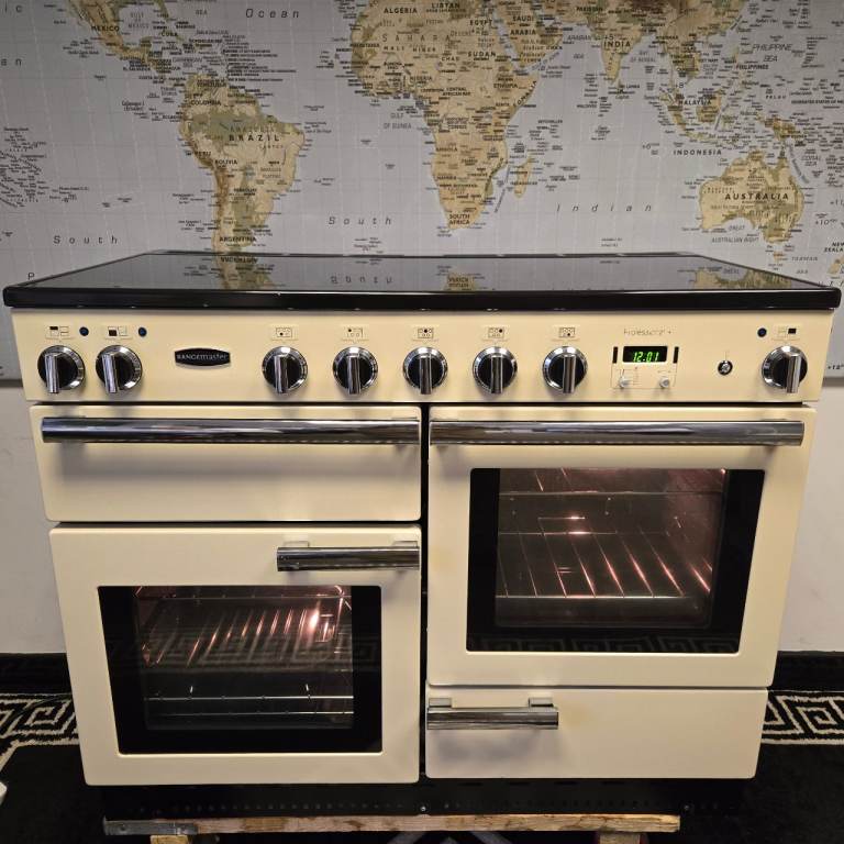 Rangemaster Professional Plus Induction Range Cooker in Cream and Chrome 110cm 