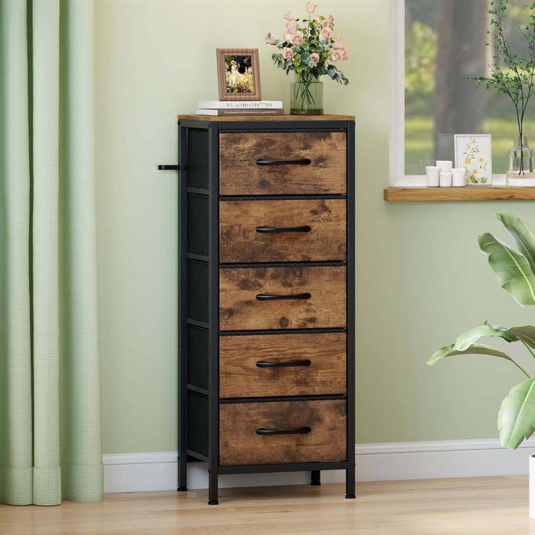 new in packaging -  5-Drawer Chest of Drawers - rustic brown