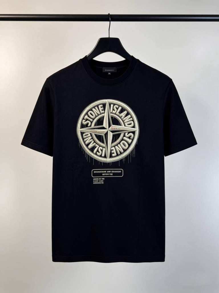 Stone Island Logo T-Shirt – Black, Brand New