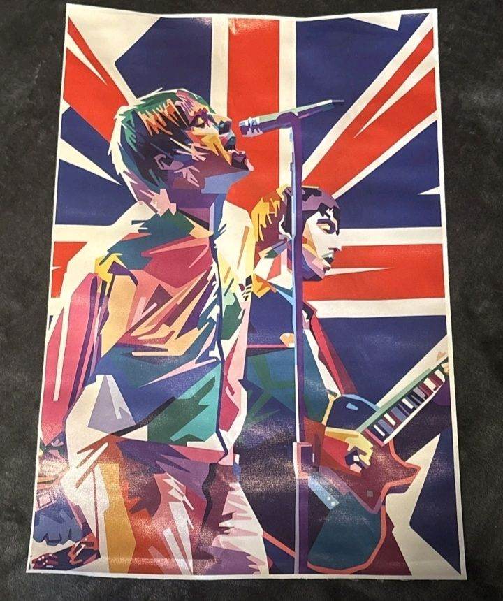 Oasis Canvas Print - Liam and Noel Gallagher - Union Jack Canvas Poster