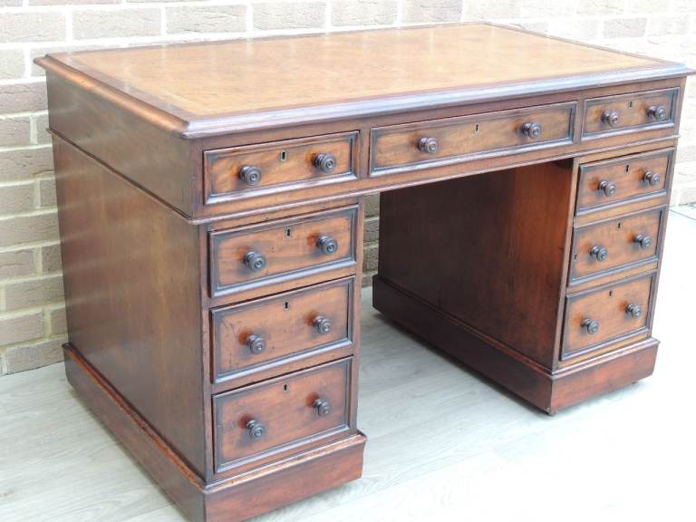 Antique Victorian Pedestal Desk (UK Delivery)