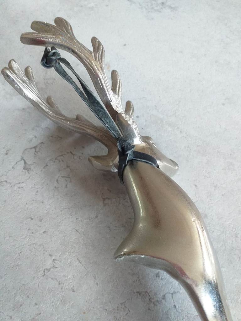 Very Large, Heavy Metal Stag Shoe Horn.. 20"