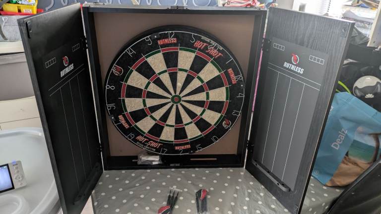 Dartboard with Cabinet and Darts