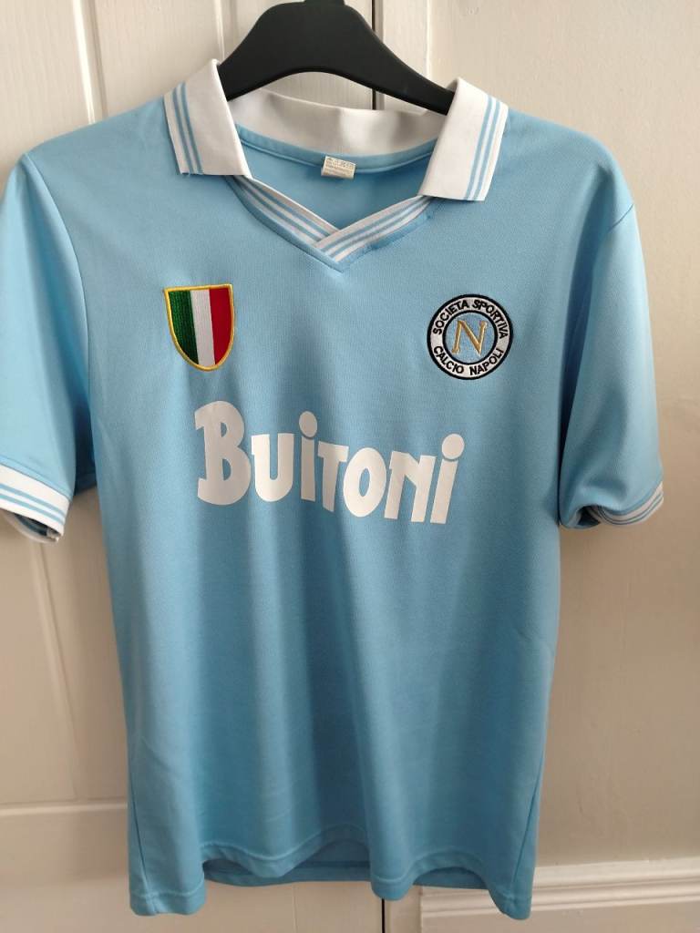 Vintage Napoli Buitoni Football Shirt – Light Blue, Good Condition