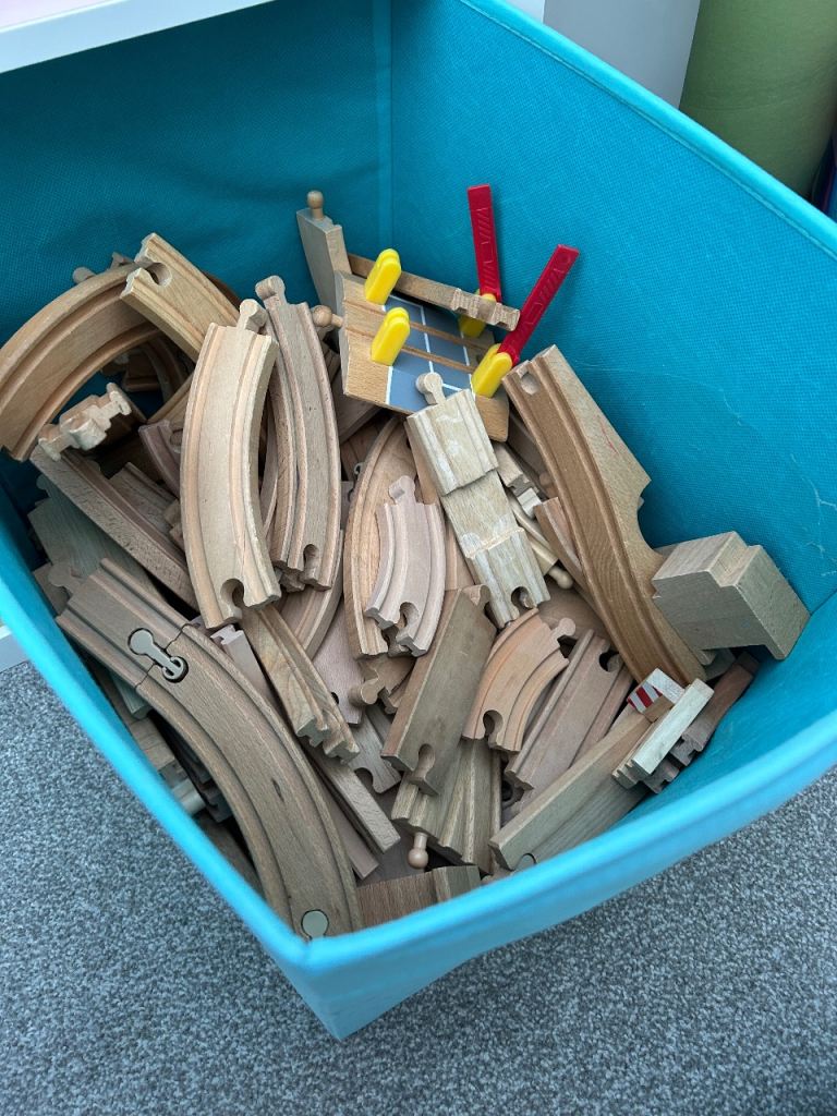 Brio / wooden train track and trains