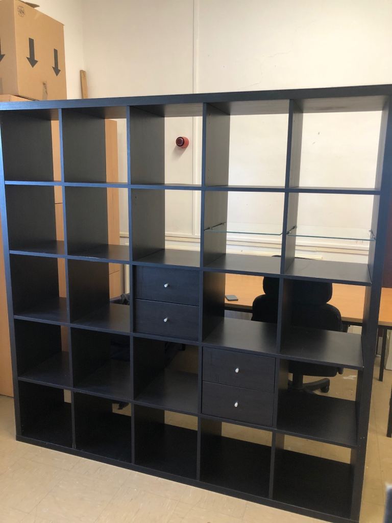 IKEA Kallax 5x5 Shelving Unit – Cube Storage – Dark Brown – Free