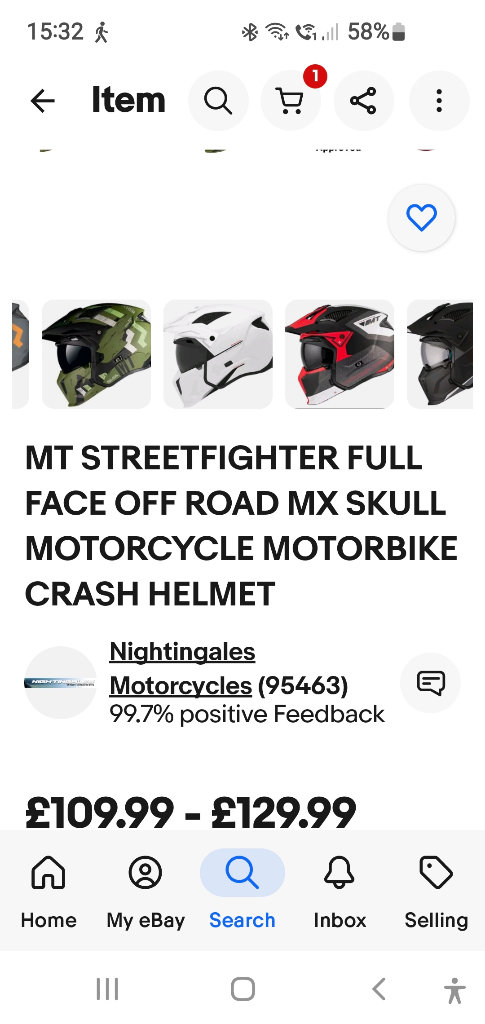 White MT Helmets Streetfighter