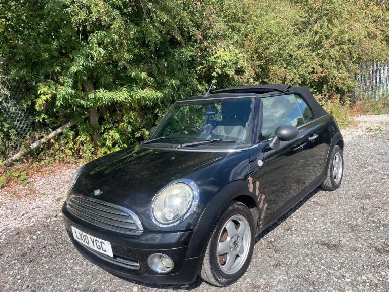 MINI ONE 1.6 PETROL CONVERTIBLE 10 REG BLACK MOT FEBRUARY 22ND 2027 TAX £200 LOW INSURANCE 40+MPG