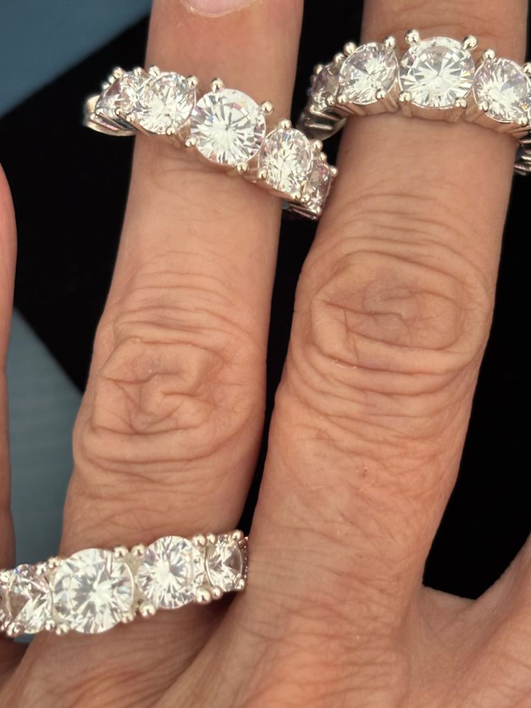 Matching Silver Coloured Ring and Hoop Earrings Set