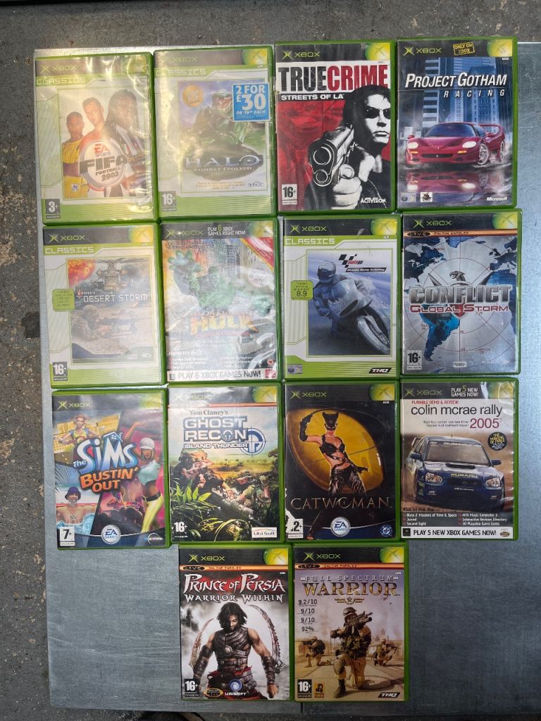 Original Xbox Games Bundle - 14 Classic Titles (Halo, True Crime, Hulk, PGR) - Job Lot