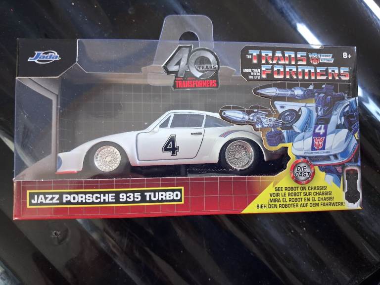 New and Unopened Transformers Jazz Porsche 935 Turbo Robot on Chassis