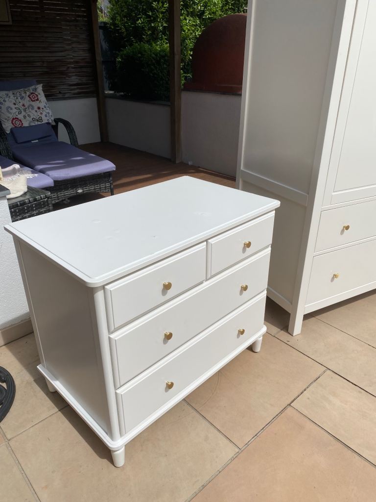 IKEA White Wooden Chest of Drawers & Wardrobe Set – Good Condition