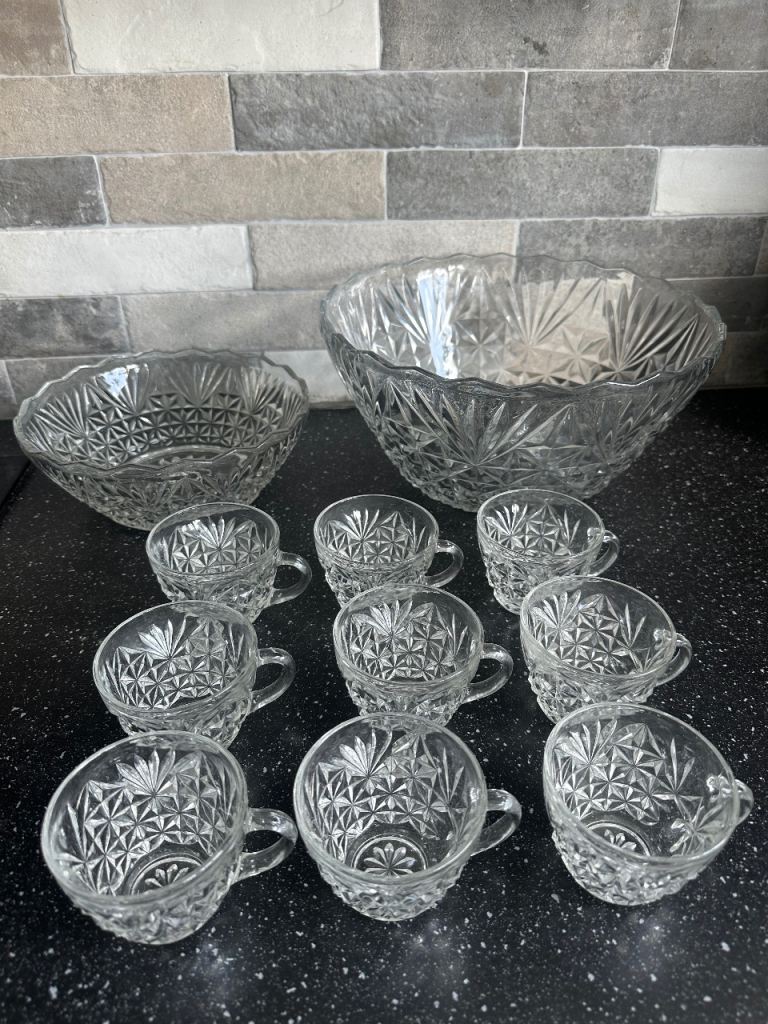 Summer punch sangria cut glass serving set