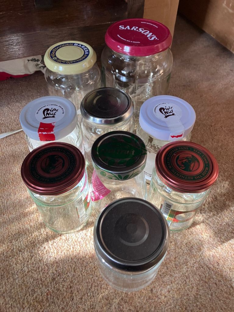 Selection of Glass Jars with Lids – Various Sizes