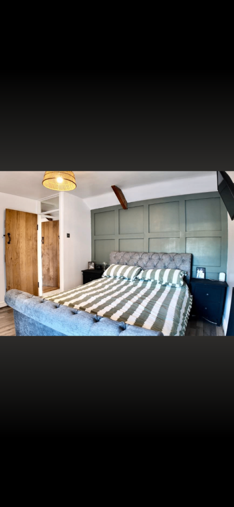 Next grey sleigh bed king size 