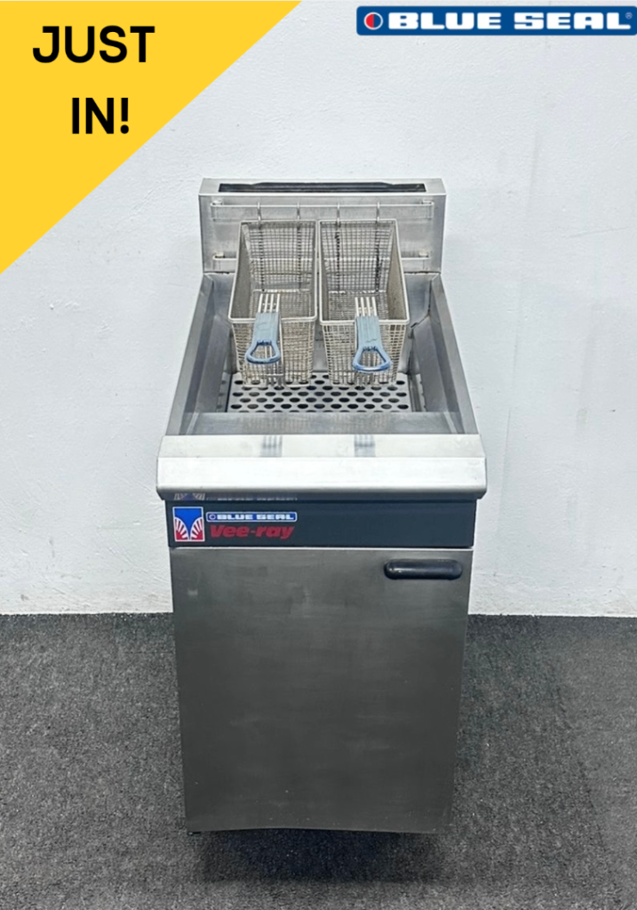 PAY OVER 3 MONTHS! - Used Blue Seal Single Tank Twin Basket Fryer – Natural Gas