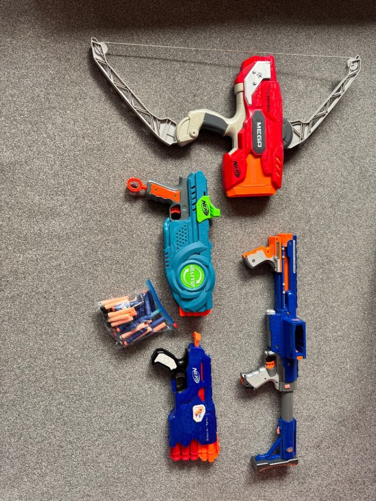 Nerf Blaster Bundle with Bow and Darts – Good Condition