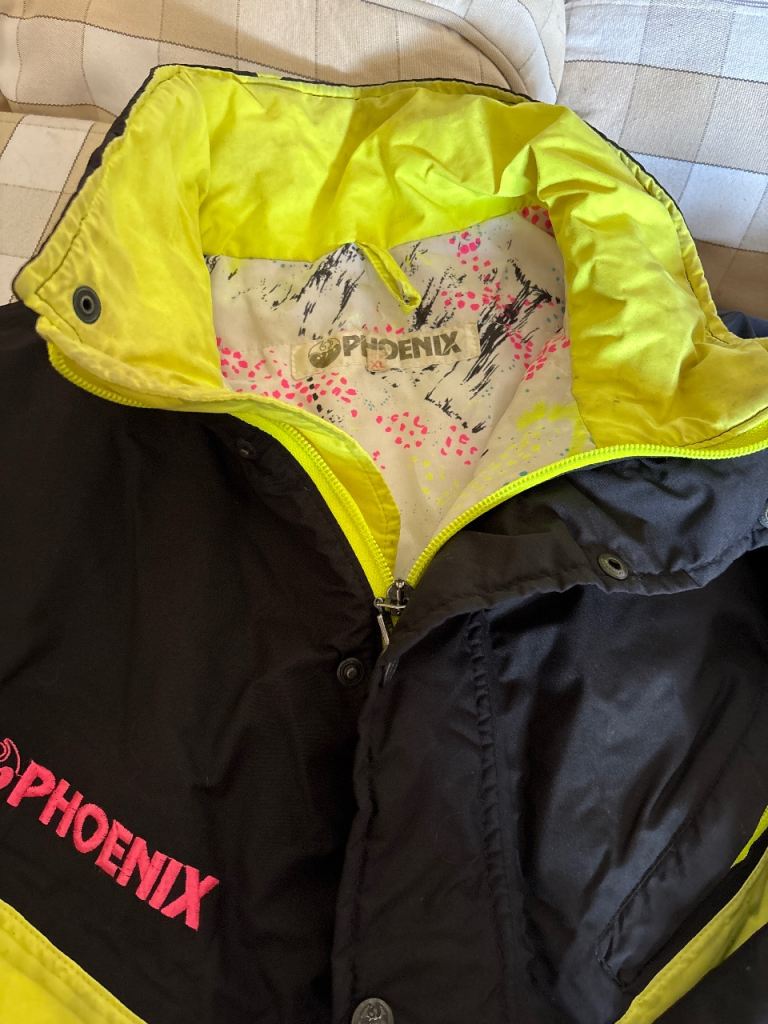 Phoenix Ski Jacket – Black, Neon Yellow & Pink, Good Condition