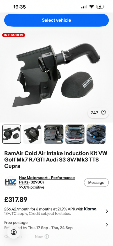 Golf r 7/7.5 Audi s3 parts
