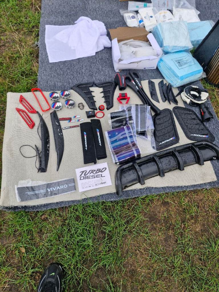 Various Car Trim & Parts Bundle - Renault Vivaro 'Turbo Diesel' and car boot ect
