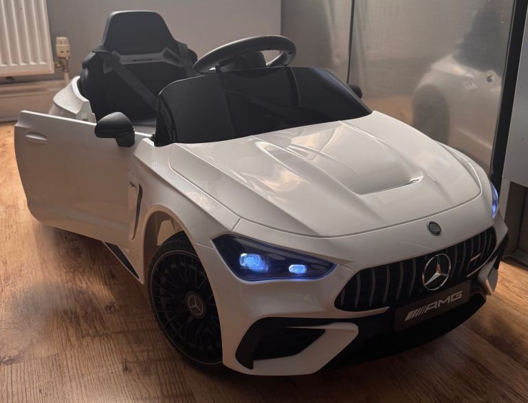 SALE Super Kids White Mercedes Electric Car Brand New AMG CLE 53 Turbo Birthday or Christmas Gift!