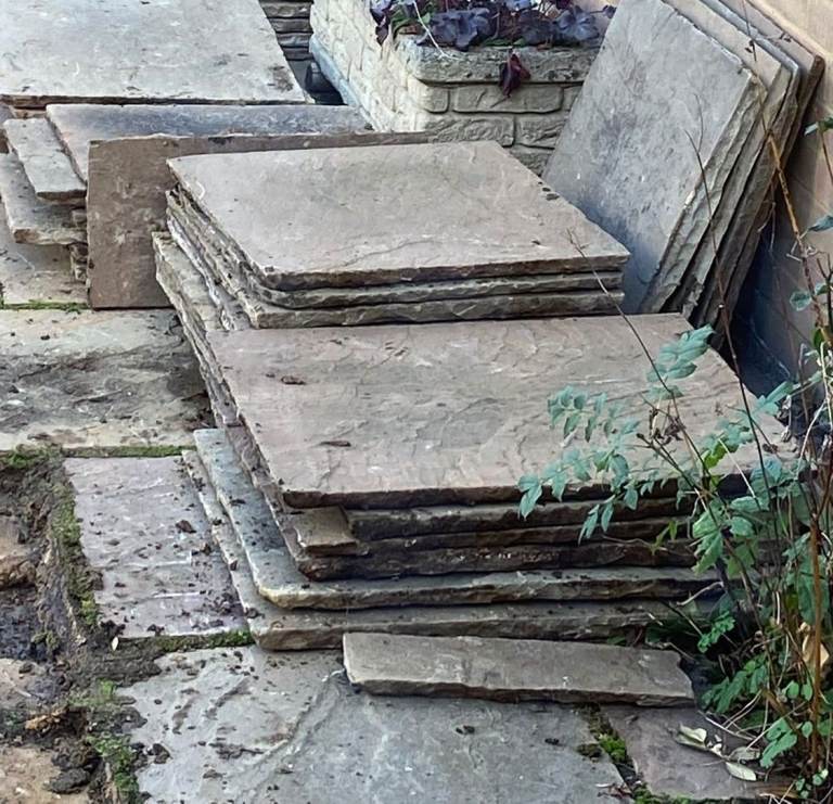 Reclaimed Indian Stone Paving Slabs - Good Condition